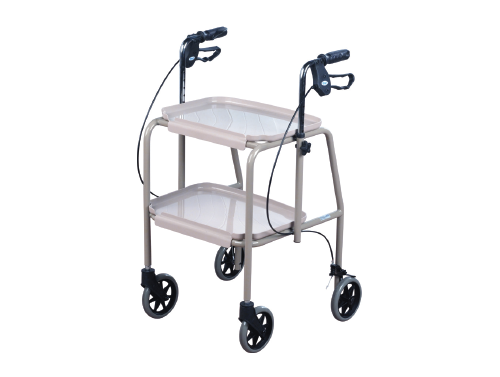 TRAY MOBILE WALKER WITH HAND BRAKES