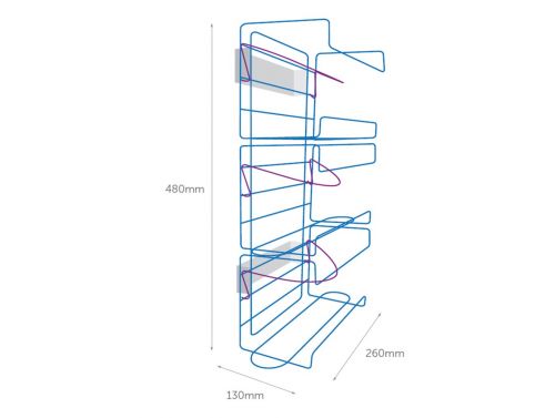 GLOVEON WIRE GLOVE DISPENSER TRIPLE / 480 X 130 X 260MM