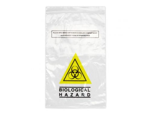 CLEAR SPECIMEN PLASTIC BIO WASTE BAG / SMALL / 26CM X 16CM / EACH