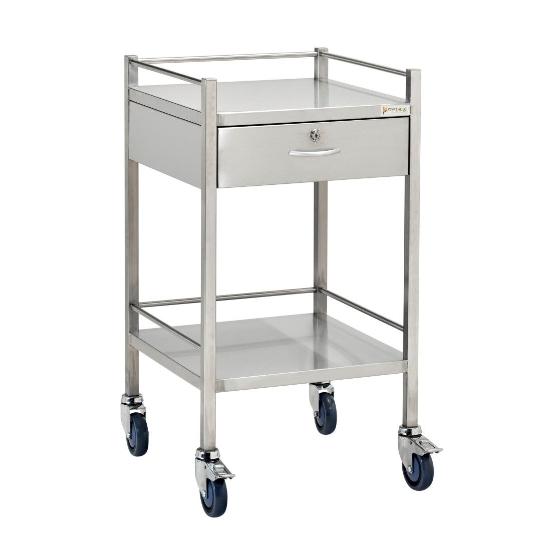 FORTRESS STAINLESS STEEL SERIES INSTRUMENT TROLLEY / 1 DRAWER photo