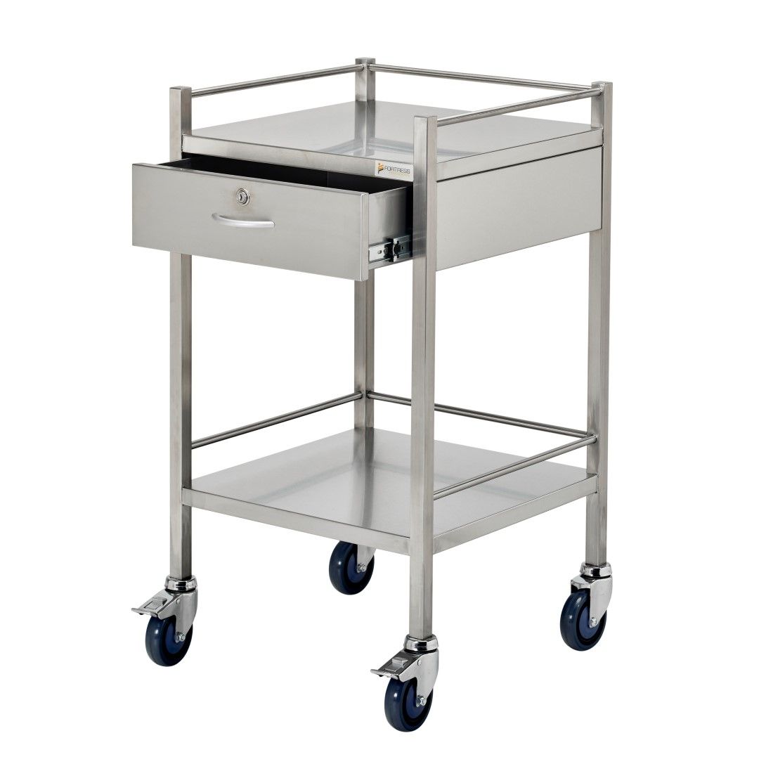 FORTRESS STAINLESS STEEL SERIES INSTRUMENT TROLLEY / 1 DRAWER photo