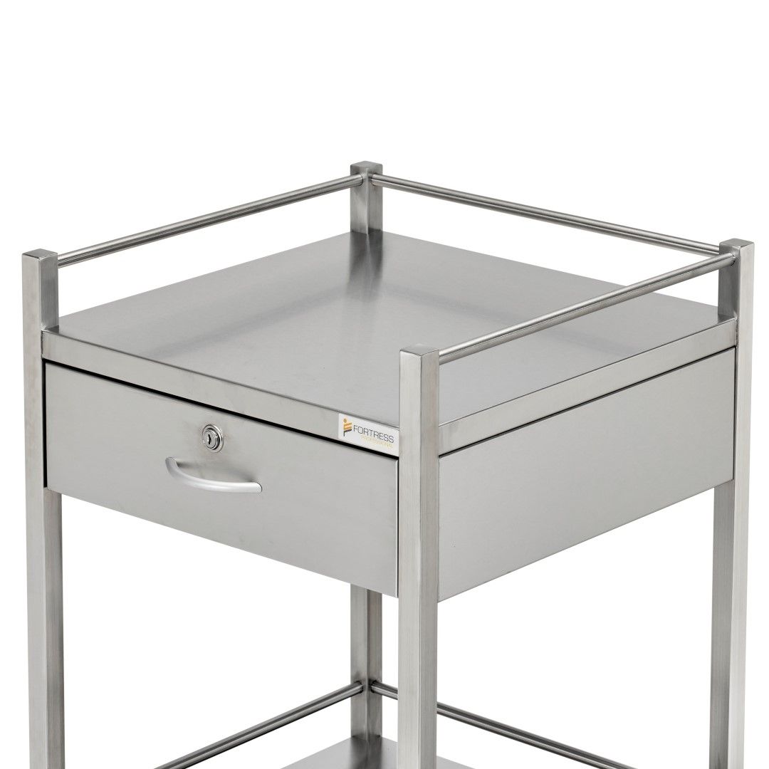 FORTRESS STAINLESS STEEL SERIES INSTRUMENT TROLLEY / 1 DRAWER photo