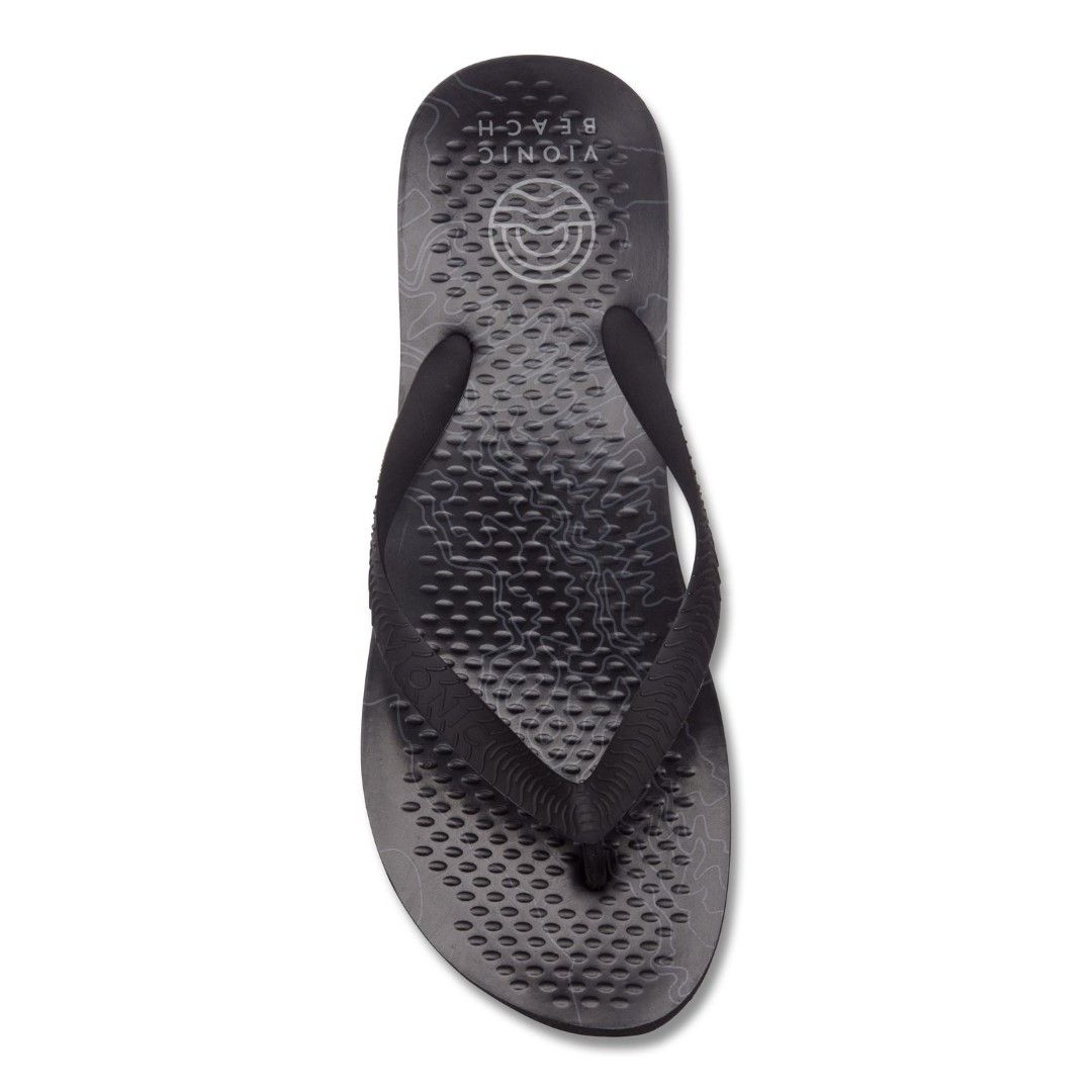 VIONIC MANLY SOLID TOE POST SANDAL - BLACK MAP photo
