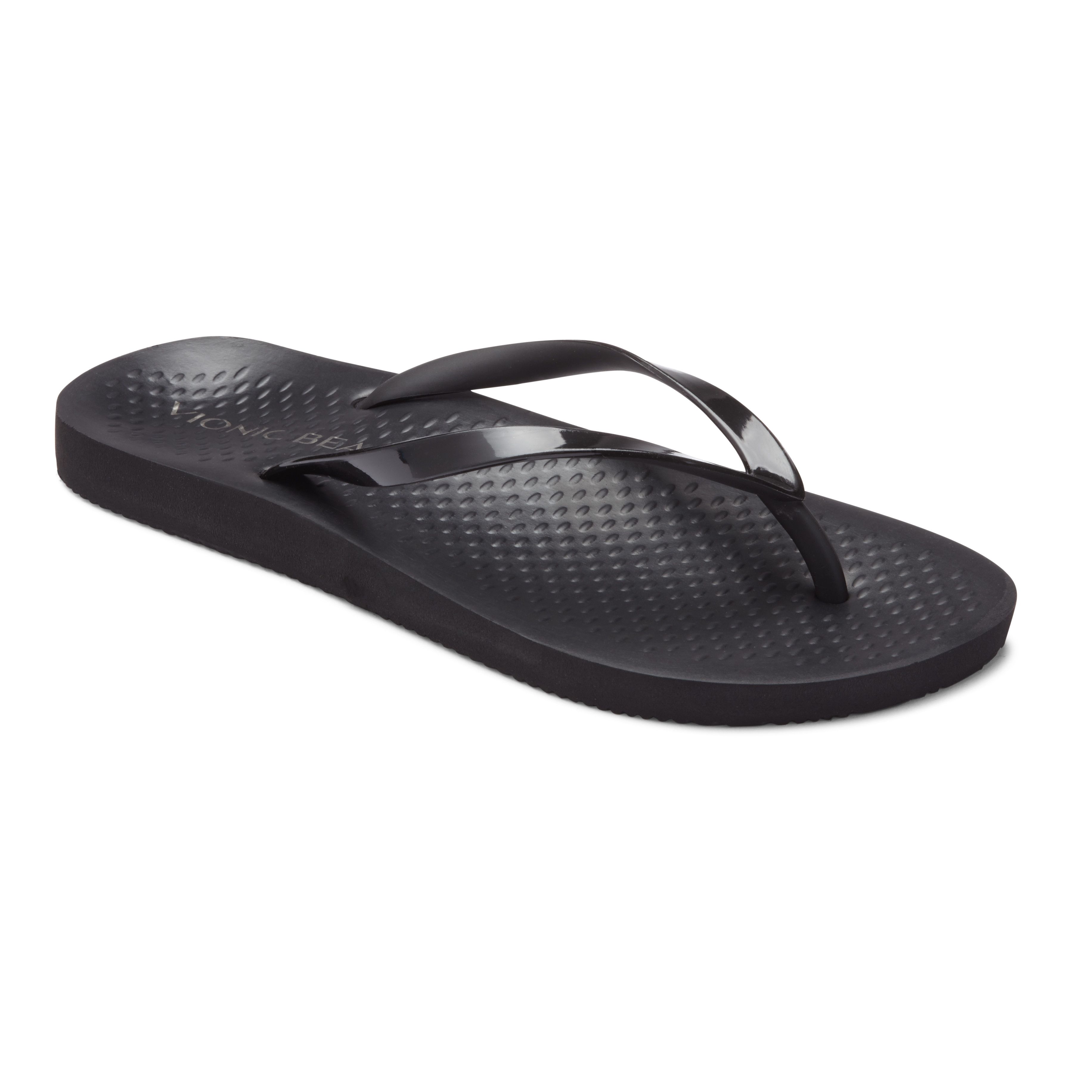 VIONIC WOMENS NOOSA SOLID TOE POST SANDAL - BLACK BLACK photo