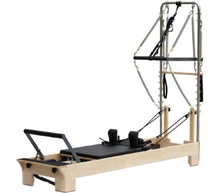 STRONGHOLD PILATES WOOD REFORMER WITH HALF TRAPEZE