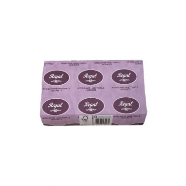 REGAL INTERLEAVED HAND TOWEL / 23CM X 22CM / 6CM FOLD / 150 SHEET / 16 PACKS