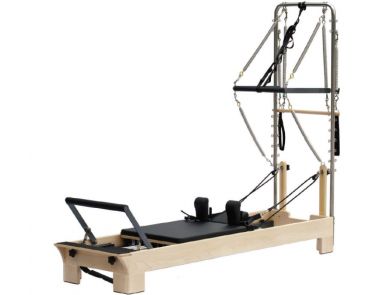 STRONGHOLD PILATES WOOD REFORMER WITH HALF TRAPEZE