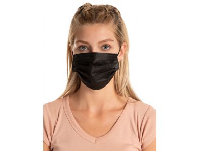 SOFTMED LEVEL 3 FACE MASK SURGICAL BLACK / BOX OF 50
