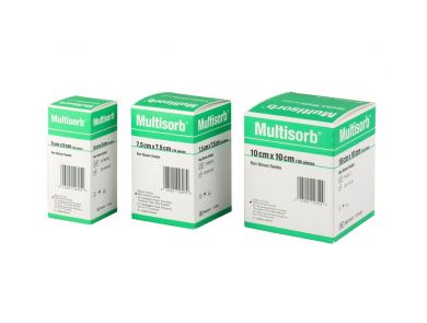 MULTISORB GAUZE SWABS / NON-WOVEN / NON-STERILE / 8 PLY / PKT 100